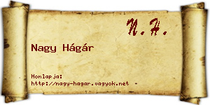 Nagy Hágár névjegykártya